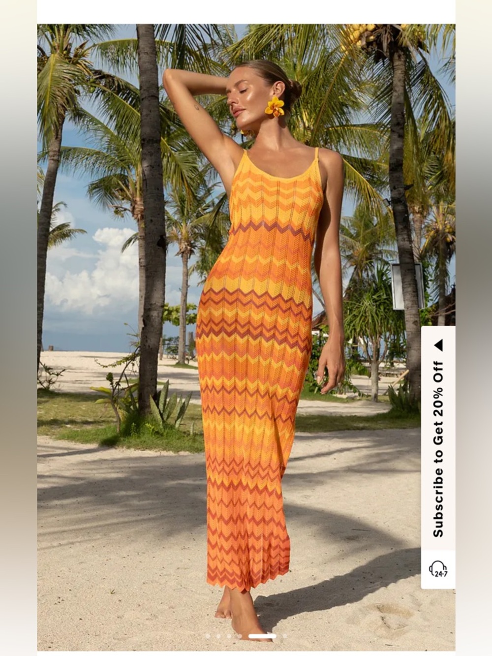 NWT Cupshe Maxi Dress - Flicker Chevron Cover Up - Picture 2 of 5